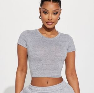 Heather Grey Crop Top Sz M